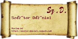 Szútor Dániel névjegykártya